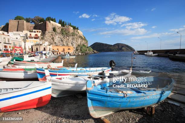 Foreshortening. Lipari island. Aeolian Islands. Sicily. Italy.