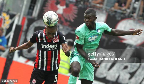 Frankfurt's Swiss midfielder Gelson Fernandes vies with Hoffenheim's Hoffenheim's German forward Ihlas Bebou during the German first division...