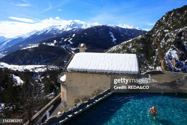 Thermal bath. Bagni Vecchi. Bormio. Lombardy. Italy. Europe.