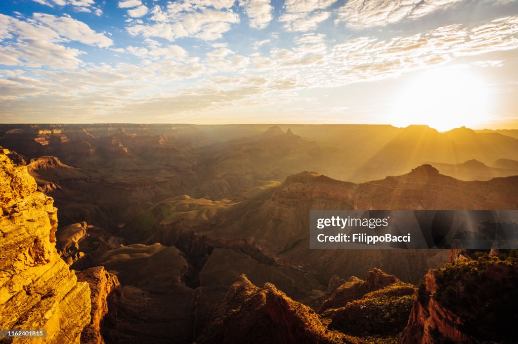 Grand Canyon Panorama bei Sonnenuntergang