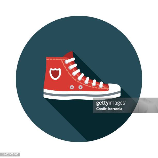sneaker footwear flat design icon icon - high tops stock illustrations