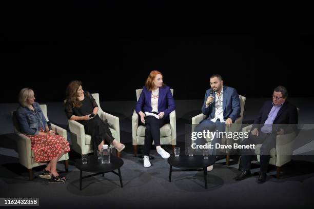 Carole Cadwalladr, Jehane Noujaim, Hannah Fry, Karim Amer and Julian Wheatland attend The Great Hack special screening and reception, hosted by Riz...