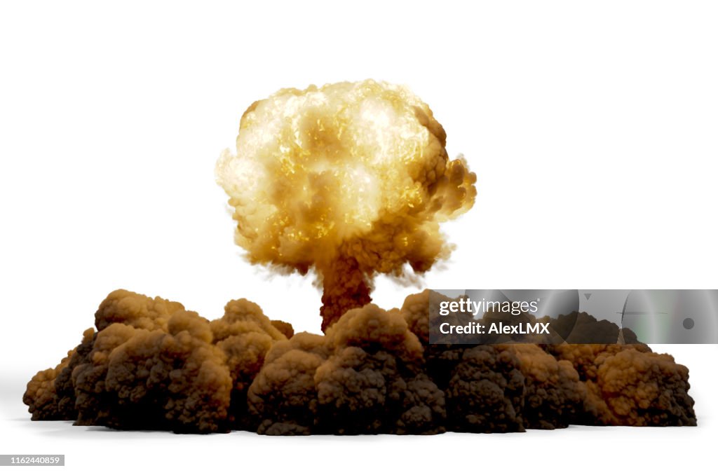 White Screen Bomb Exploding Explosion Nuclear Bomb Isolated On White Background 3d Rendering High ...
