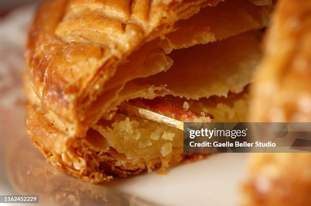 close-up of epiphany cake - puff pastry stock pictures, royalty-free photos & images