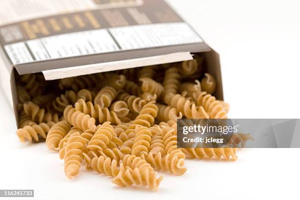 box of whole wheat pasta - cereal boxes stock pictures, royalty-free photos & images