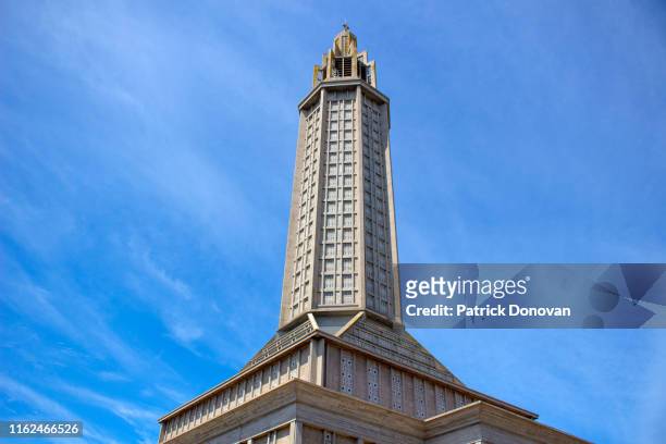 st. joseph's church, le havre, france - le havre stock pictures, royalty-free photos & images