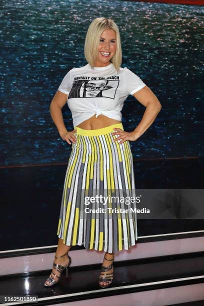 Beatrice Egli during the television show "Willkommen bei Carmen Nebel" at Baden-Arena on July 13, 2019 in Offenburg, Germany.