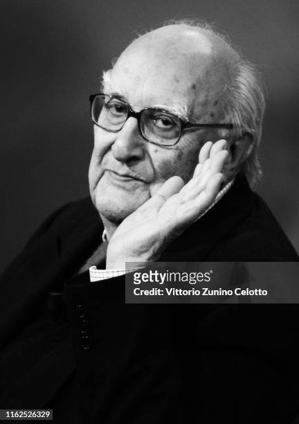 Andrea Camilleri attends 'Che Tempo Che Fa' on May 17, 2008 in Milan. Andrea Camilleri, Author of Montalbano Detective Series, Dies at 93 on July 17,...