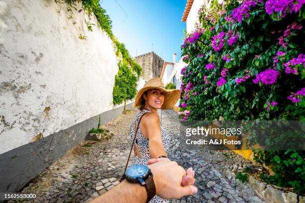 a walk in the streets of obidos, portugal - portugal stock pictures, royalty-free photos & images