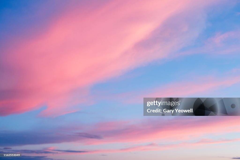 Pink clouds at sunset