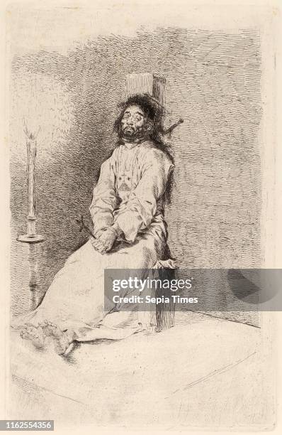 Francisco de Goya, The Garroted Man, Spanish, 1746 - 1828, in or before 1780, etching and on smooth wove paper [second edition impression printed...