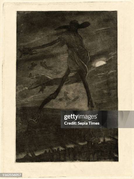 F̩licien Rops, Satan Sowing Tare , Belgian, 1833-1898, aquatint and etching