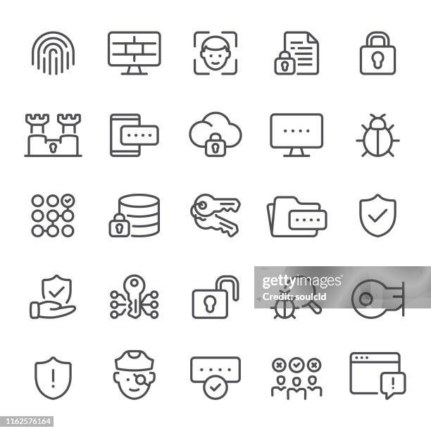data security icons - internet piracy stock illustrations