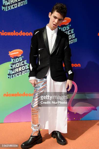 Joaquin Bondoni poses for photos during a red carpet of Nickelodeon Kid's Choice Awards Mexico 2019 at Auditorio Nacional on August 17, 2019 in...