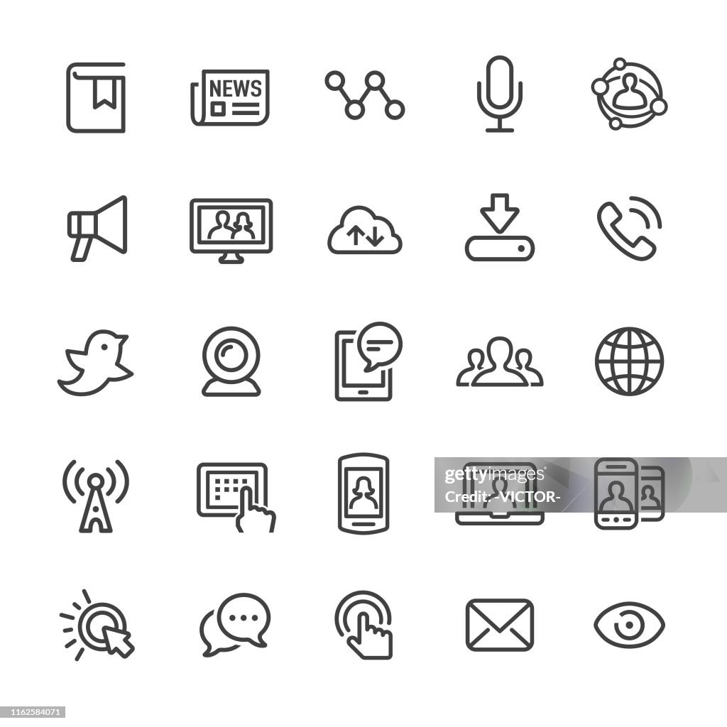 Communication and Media Icons - Smart Line Series