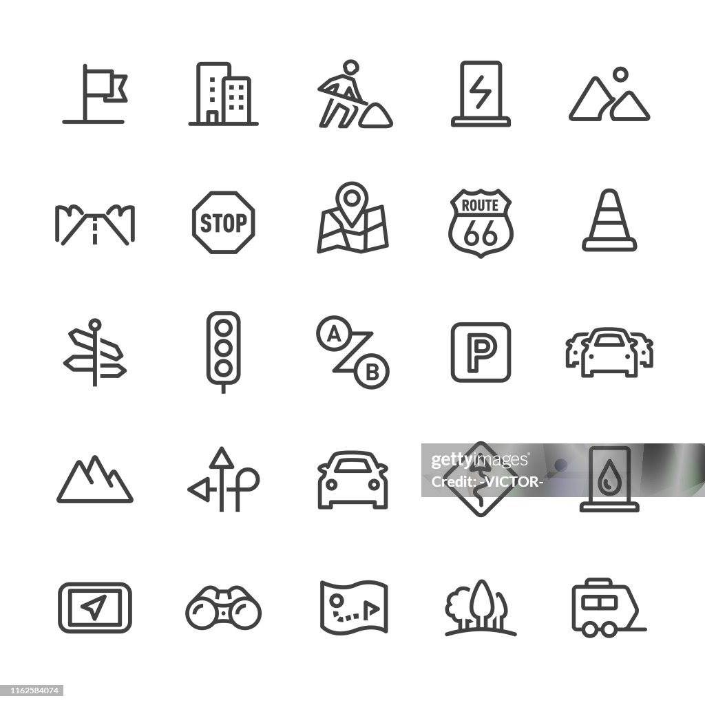 Road Trip Icons - Smart Line Series