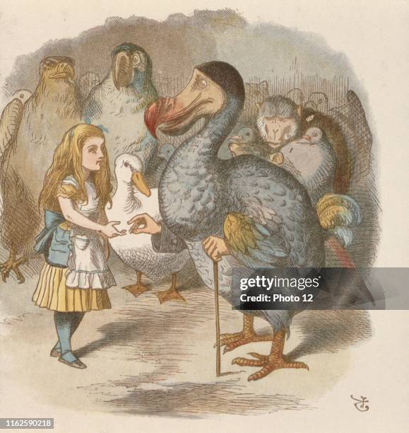 Illustration by Sir John Tenniel, watercolour by Gertrude Thomson The Nursery Alice , by Lewis Carroll London, MacMilllan, 1889. Alice and the Dodo.