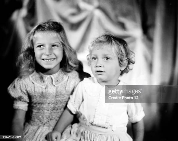 Princess Tatiana and her brother Prince George Andre Radziwill, children of Princess Eugenie of Greece and of Prince Dominik Radziwill 1955 Taponier...