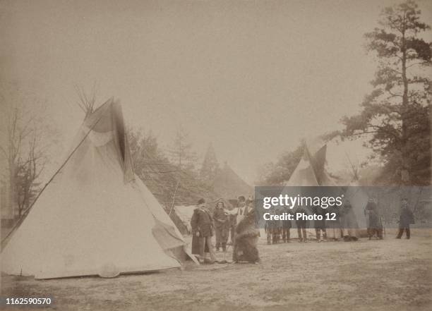 Red Indian' village at the Jardin d'Acclimatation in Paris Photograph in: "Collection anthropologique du prince Roland Bonaparte : Peaux-rouges" .
