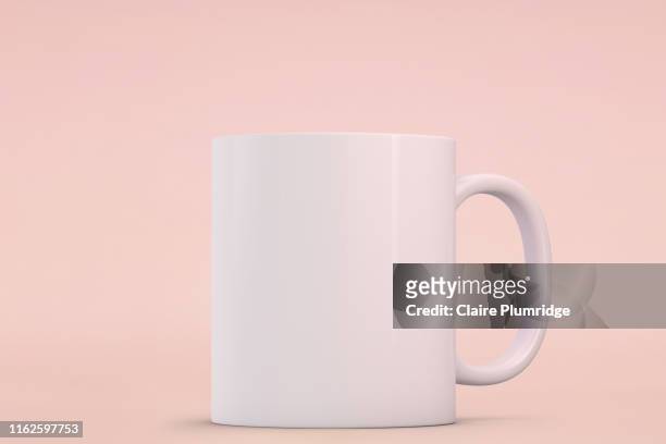 white mug mockup. perfect for businesses selling mugs, just overlay your quote or design on to the image. - mug stock-fotos und bilder