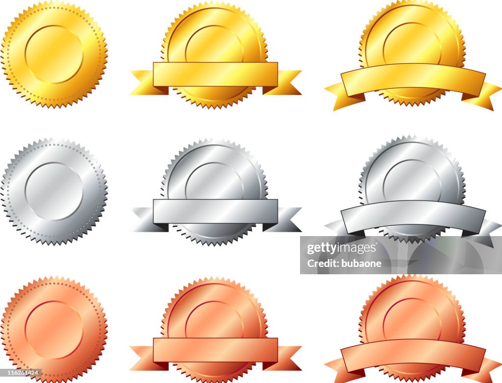 Gold silver bronze label