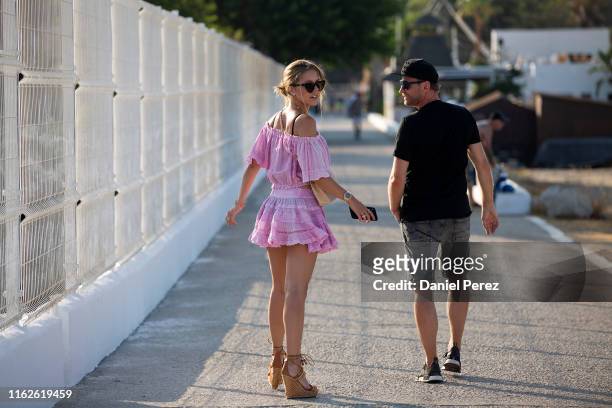 Victoria Swarovski is seen at Puerto Banus on July 17, 2019 in Marbella, Spain.
