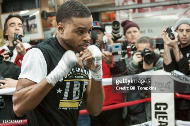 Bill Tompkins/Getty Images Errol Spence Jr works out during the Media Workout Day Gleason's Gym on January 17, 2018 in Brooklyn.