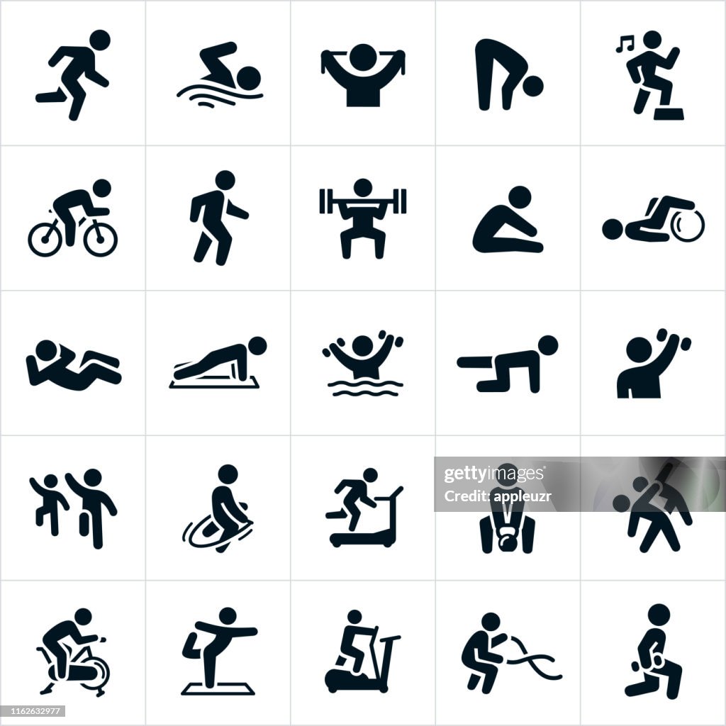 Fitness-Aktivitäten Icons