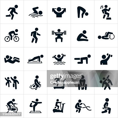 Fitness-Aktivitäten Icons Fitness-Aktivitäten Icons
