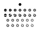 Fractions vector icons. Pie chart line circles