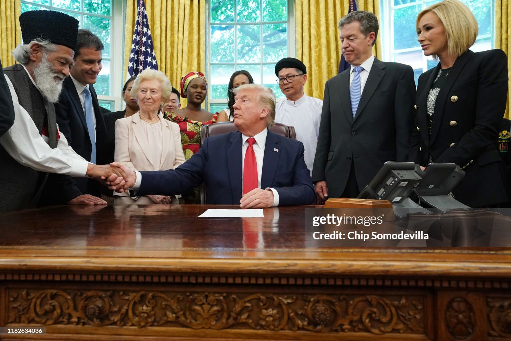 President Donald Trump Meets With Survivors Of Religious Persecution From 17 Countries