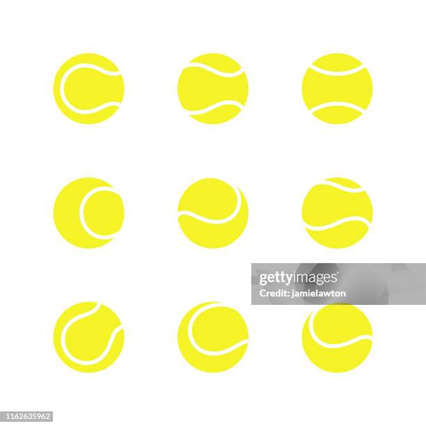 ilustraciones, imágenes clip art, dibujos animados e iconos de stock de pelotas de tenis - pelota de tenis