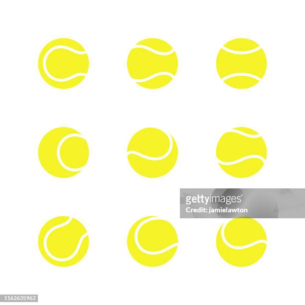illustrazioni stock, clip art, cartoni animati e icone di tendenza di palline da tennis - palla sportiva