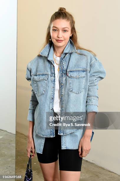 Gigi Hadid attends the WARDROBE.NYC launch of Release 04 DENIM & Levi's® Collaboration on July 17, 2019 in New York City.