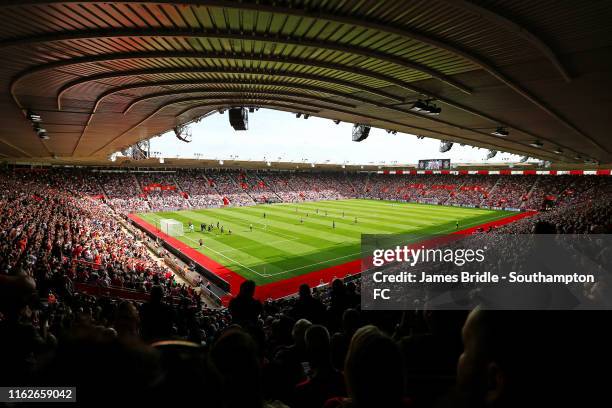 General View during the Premier League match between Southampton FC and Liverpool FC at St Mary's Stadium on August 17, 2019 in Southampton, United...