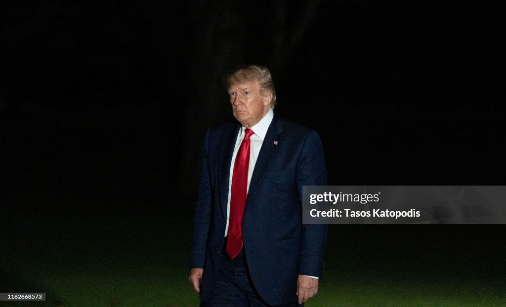 President Trump Returns To White House From Rally In North Carolina