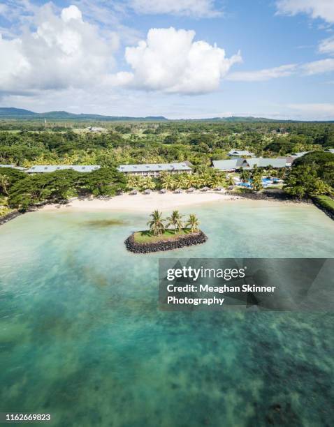 sheraton samoa beach resort - samoa aerial stock pictures, royalty-free photos & images