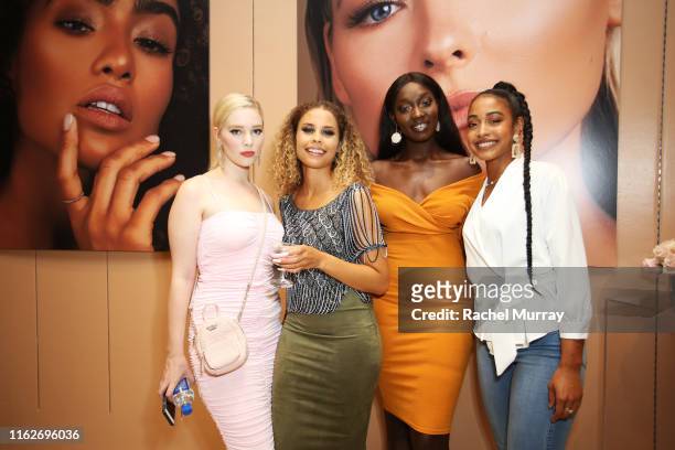 Katie Phillips, Mariah Martin, Arame Fall and Bre'auna Tucker attend Dose of Colors presents MEET YOUR HUE POP UP on July 17, 2019 in Beverly Hills,...