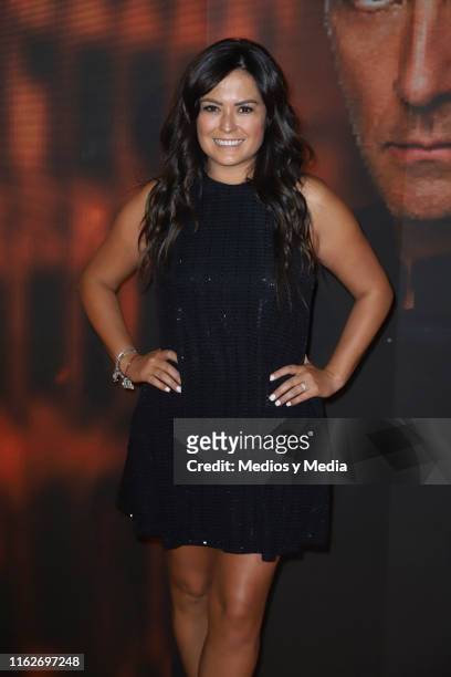Mariana Echeverria poses for photos on the red carpet for the 'Jesucristo Superestrella' premiere at Centro Cultural 1 on July 17, 2019 in Mexico...