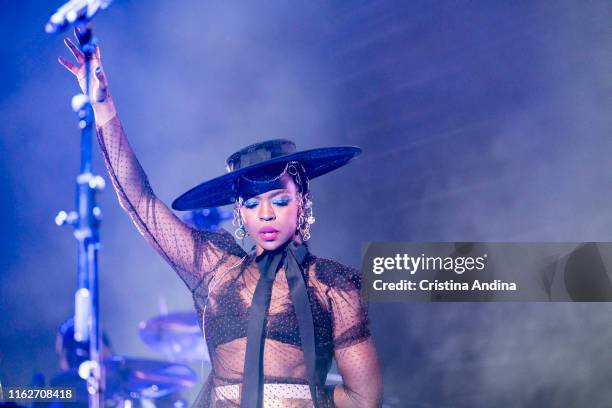 Lauryn Hill performs on stage in Castrelos Park, Vigo on July 17, 2019 in Vigo, Spain.