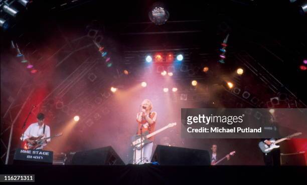 Radiohead perform on stage at Glastonbury Festival, UK, June 1994.