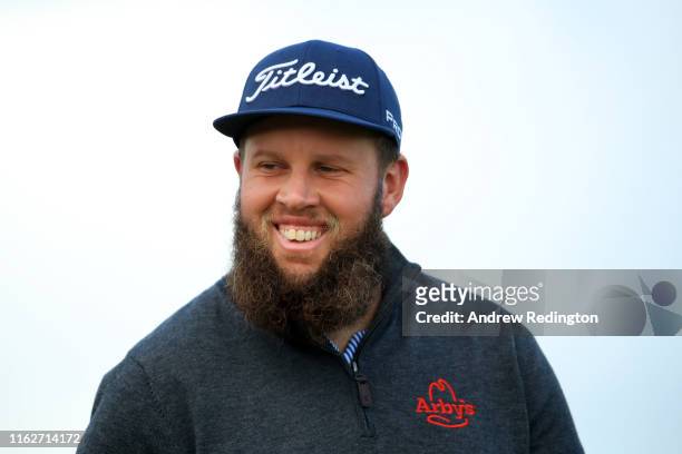 Andrew Johnston of England looks on the 3rd hole during the first round of the 148th Open Championship held on the Dunluce Links at Royal Portrush...