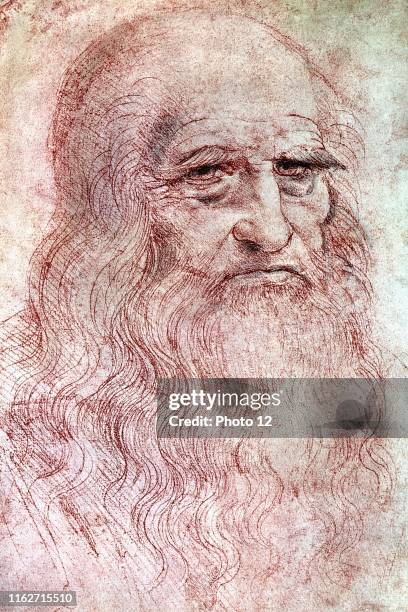 Leonardo da Vinci Self-portrait 1512 Torino. Royal Library.