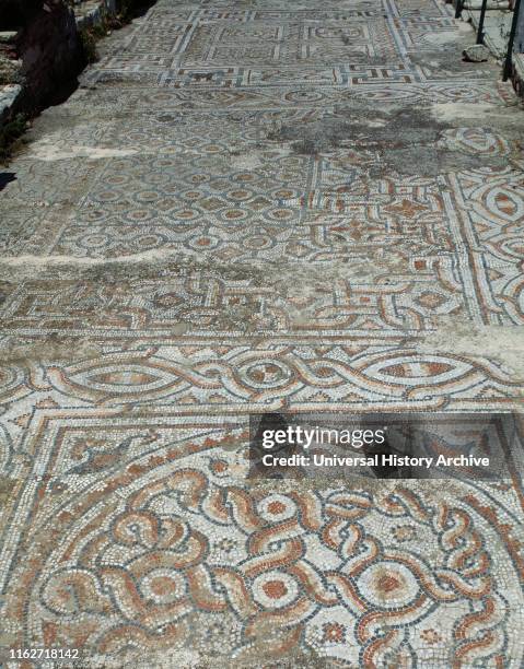 Turkey. Ephesus. Terrace Houses. Ornate mosaics on the floor. Floral motifs. Roman period. 2nd century AD. Anatolia.