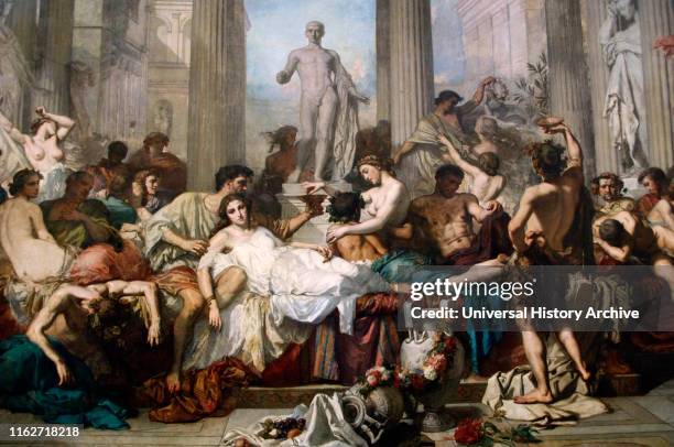 Thomas Couture . French history painter. Romans during the Decadence , 1847. Oil on canvas. 472 x 772 cm. Orsay Museum, Paris, France.