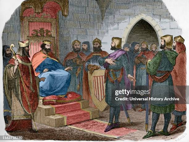 Ramon Folch VI of Cardona . Viscount of Cardona and governor of Girona. Ramon Folch in the Council of Girona, presided by the King of Aragon Peter...