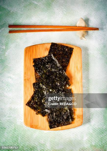 Japanese or korean roasted seaweed snack. Roasted Dried Seaweed. Healthy Snack.