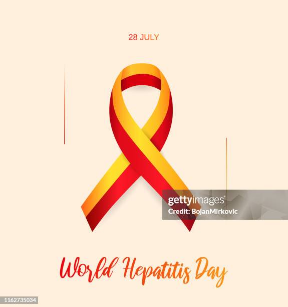 world hepatitis day card. 28 july. vector - hepatitis virus stock illustrations