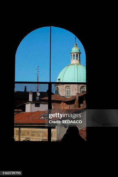 La Strada Coperta. Covered road. Castello Sforzesco castle. Historic city center. Vigevano. Lombardy. Italy. Europe.