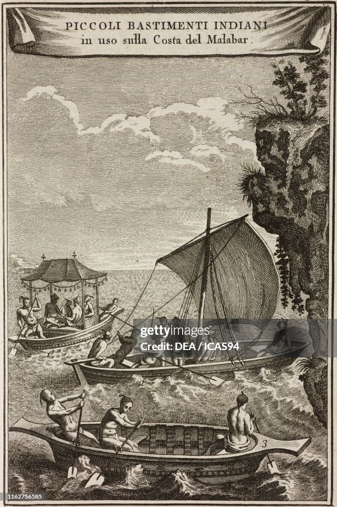 Small Indian boats in use on Malabar coast